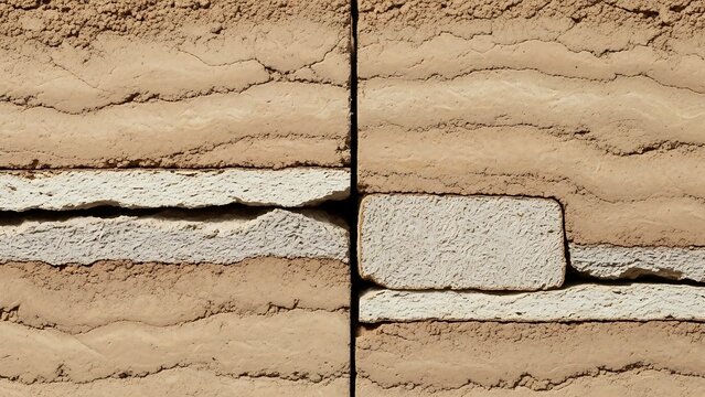 stratified layers of sedimentary rock formation.