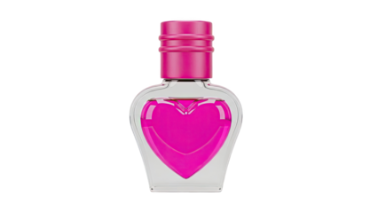Heart-Shaped Perfume Bottle with Pink Liquid