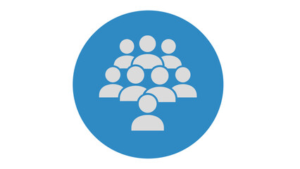 Group of People Icon in Circle.
