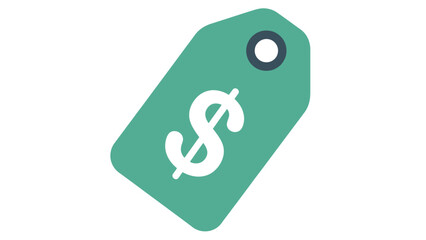 Green Price Tag with Dollar Sign.