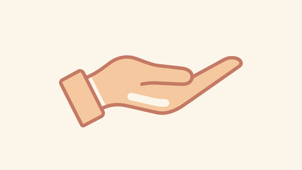 Hand Gesture Illustration Outstretched Palm Fingers.