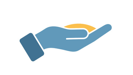 Hand Holding Coin Graphic Illustration.