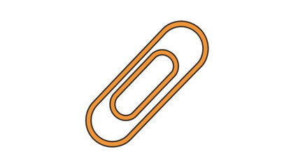 Obraz premium Orange Paperclip Isolated on White Background.