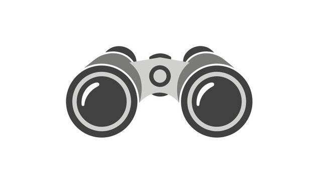 Pair of Binoculars Illustration on White Background.