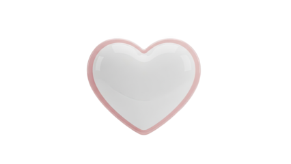 Heart-shaped object with pink border and white interior
