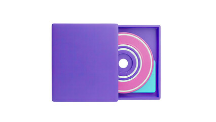 Purple CD Case with Colorful Disc