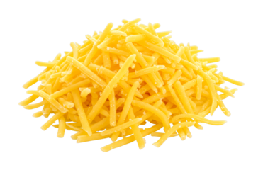 Pile of shredded yellow cheese forms a delicious mound, ready to be sprinkled over your favorite dishes, adding rich flavor and creamy texture.