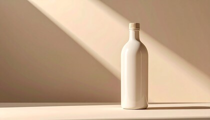 Amber glass bottle on a light background