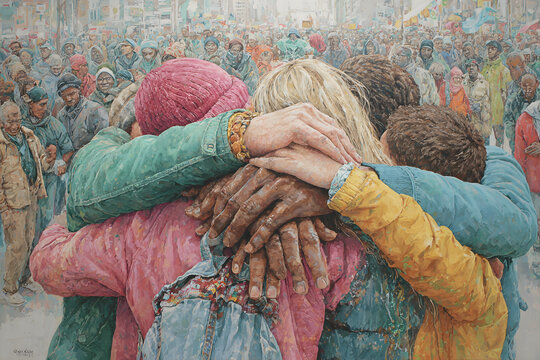 Artwork capturing the spirit of unity and solidarity among people of all backgrounds