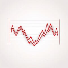 Abstract Red Line Graph on White Grid Background for Business Analysis and Trends Visual