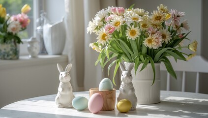 Easter Bunny and Eggs Still Life