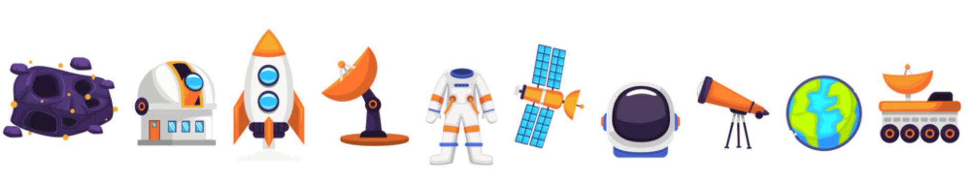 decoration and ornament astronaut theme astronaut equipment border