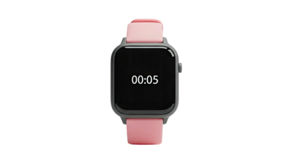 Pink Smartwatch with Time Display