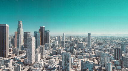Fototapeta premium Cityscape with Modern Skyscrapers and Buildings.