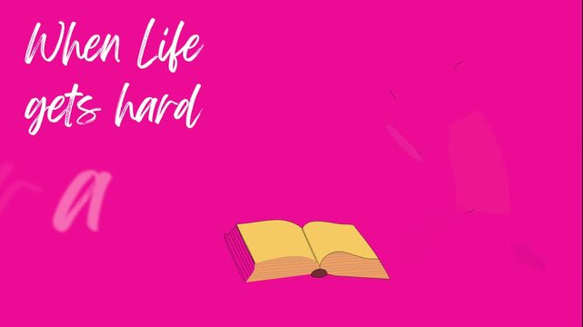 When life gets hard pray christian illustration with kneeling figure, motion graphics