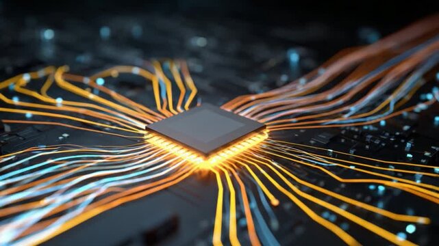 Cybernetic Core: An artistic visualization of a central processing unit, showcasing the intricate network of circuits and the flow of information.