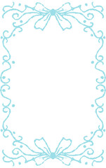 frame with blue flowers and leaves