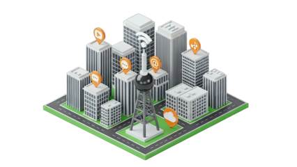 Smart City Communication Network Illustration