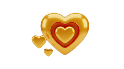 Golden Heart Shapes with Inner Layers