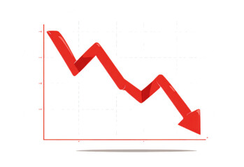 A downward trending red graph illustrating a decline in performance.