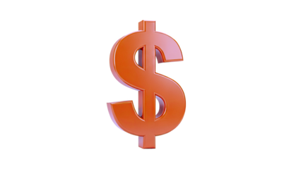 Orange 3D Dollar Symbol