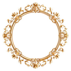 Elegant ornate golden frame with intricate floral designs.