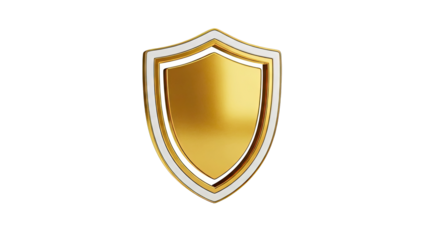 Golden Shield with White and Gold Trim