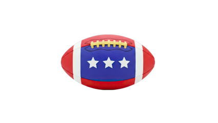 American Football with Red, White, and Blue Stars