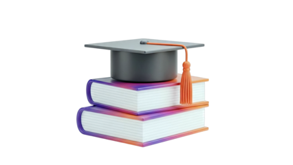 Graduation Cap on Stack of Books