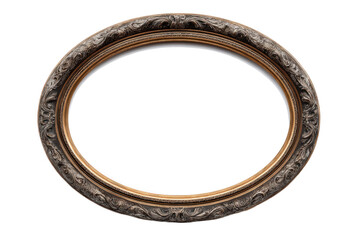 Oval vintage picture frame with intricate ornate design.