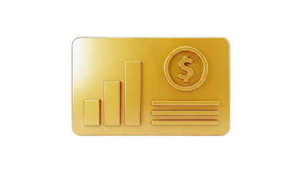 Gold Bar Chart and Dollar Coin Icon