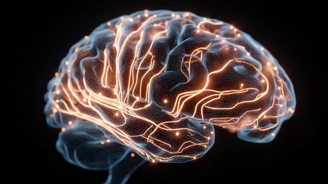 Illuminating the Mind: A luminous depiction of the human brain, showcasing intricate neural pathways sparking with energy, highlighting the power of cognition and the mysteries of the mind.