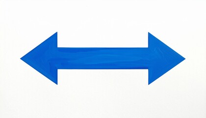 Vibrant Blue Double-Headed Arrow Symbolizing Directional Choice and Dual Movement on a Crisp White Background