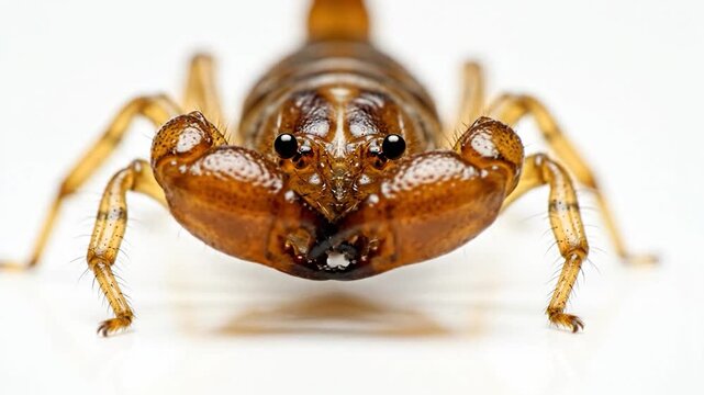 brown cicada close-up insect head shiny exoskeleton.