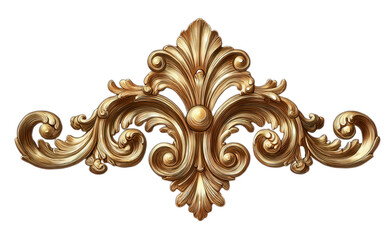 Ornate golden floral design element, perfect for elegant decor.