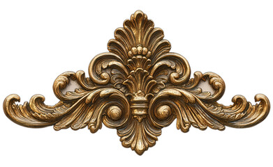 Intricate golden ornament with elegant curves and detailed design.
