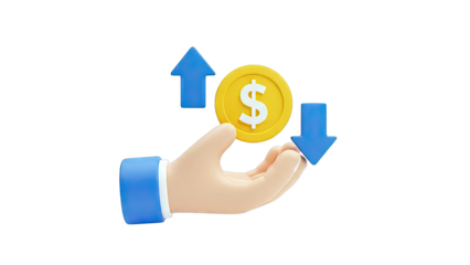 Financial Growth and Decline Concept