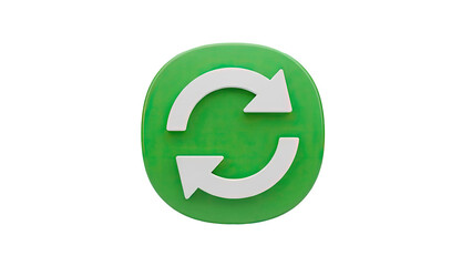 Green Circle with White Refresh Arrows Icon