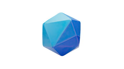 Polished Blue Icosahedron