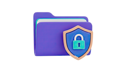 Secure Folder Icon with Lock and Shield