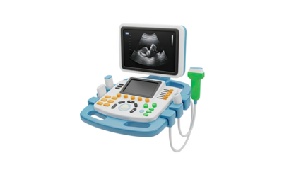 Medical Ultrasound Machine Displaying Fetus Image