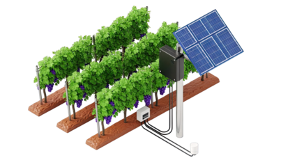 Solar-powered smart irrigation system for vineyard