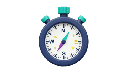 Cartoon Compass and Stopwatch Hybrid Device