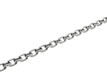 Shiny metal chain links gleaming with a reflective surface, symbolizing strength, connection, and security in a compelling visual composition.