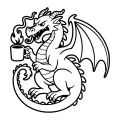 Dragon with Coffee