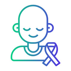 world cancer day Line Gradient Icon