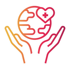 Fototapeta premium world cancer day Line Gradient Icon