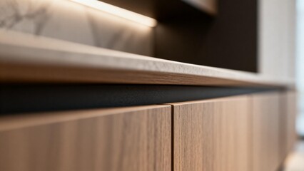 Modern wooden cabinet with lighting