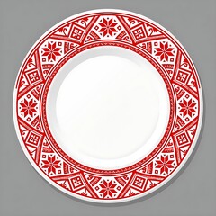 traditional floral mandala pattern on white porcelain plate