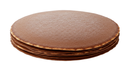 Delicious stack of chocolate pancakes prepared for breakfast, showcasing their rich brown color and soft texture, ready to be enjoyed.